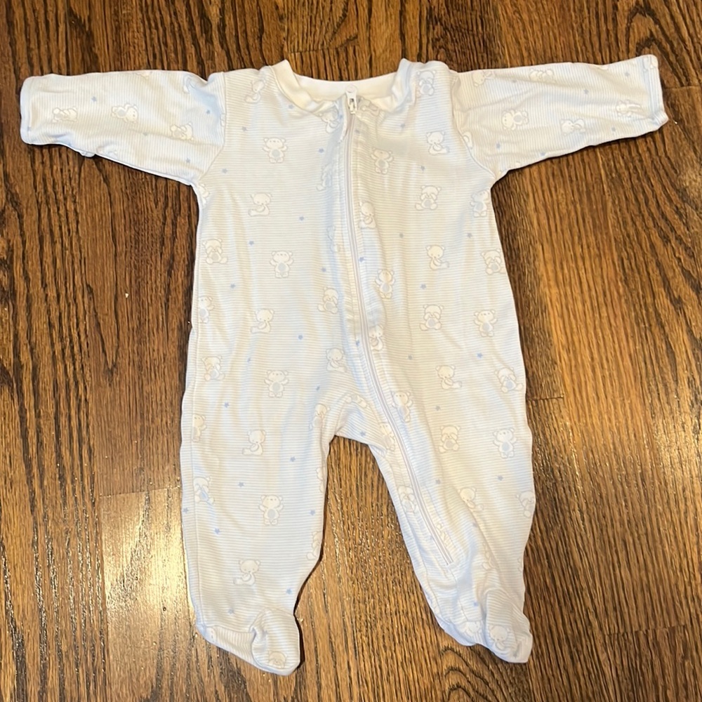 Kissy Kissy Light Blue with white bears Onesie